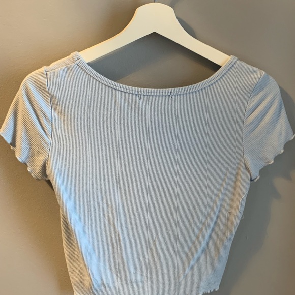 Baby blue button tee. - Picture 2 of 2